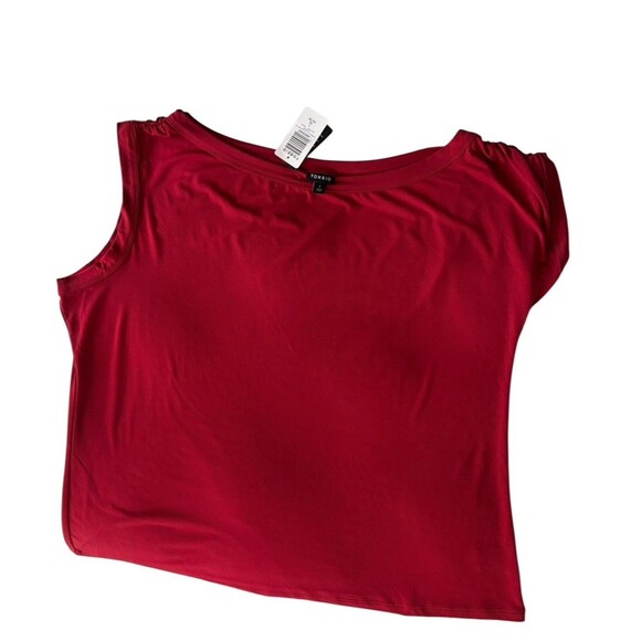 Torrid Studio Knit Off Shoulder Cowl Top Women's Size 1 Rhubarb Size 14/16 New! - Picture 2 of 13